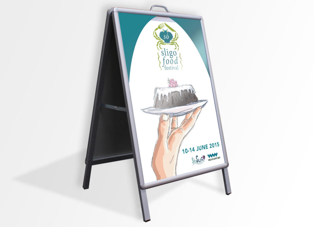 Pavement sign for Sligo Food Festival