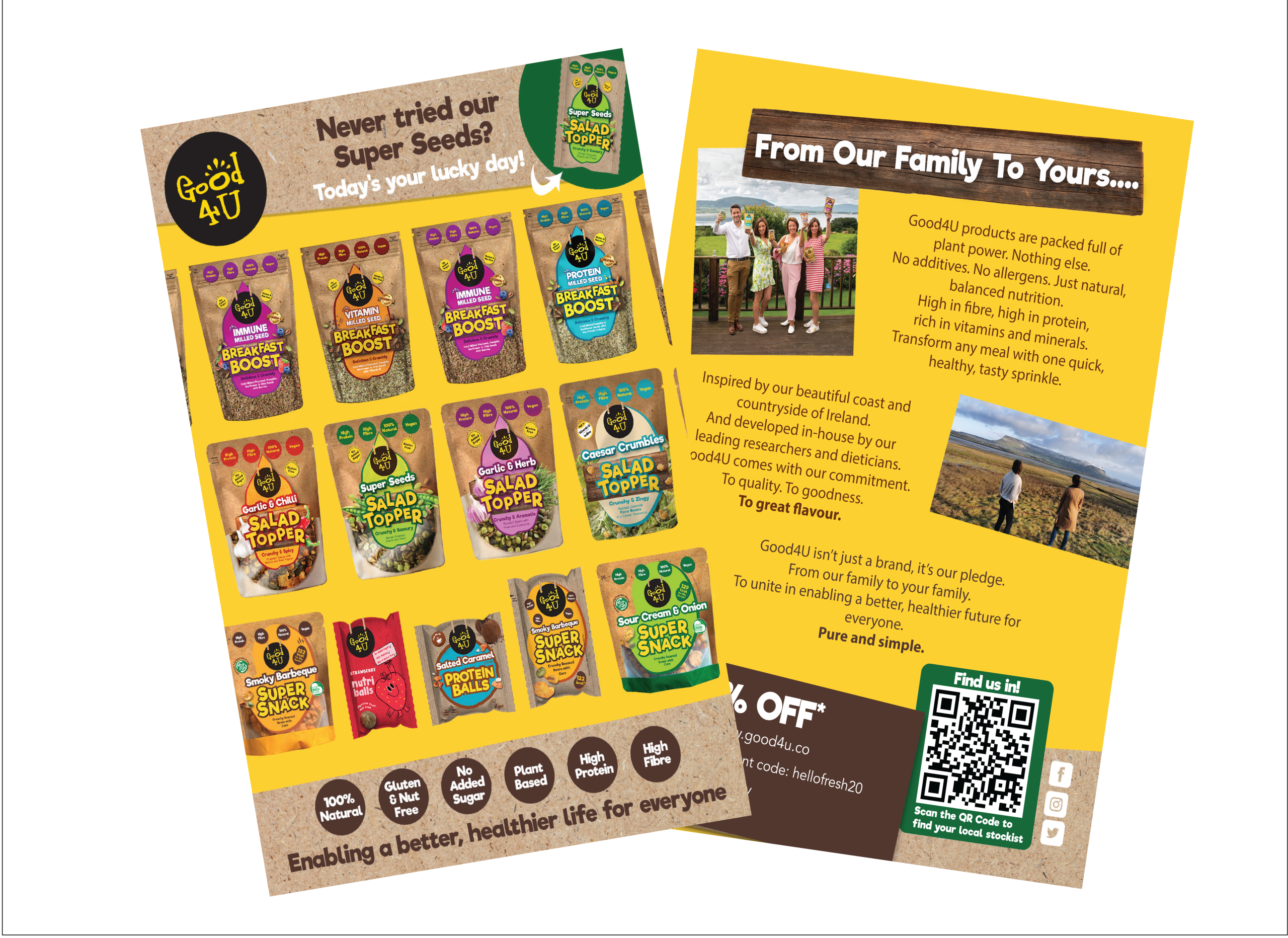 A5 flyers for good 4 u health food brans