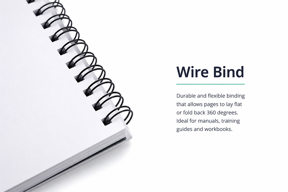 A wire binded document